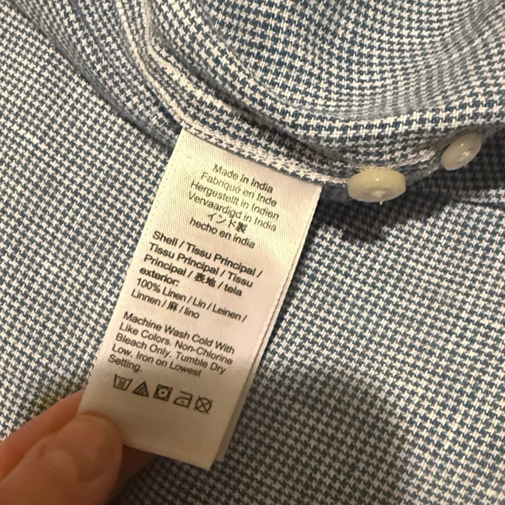 J. Crew slim Baird mcnutt Irish linen shirt style k7899 mini houndstooth spring